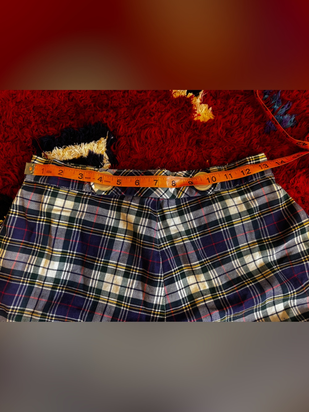 50s Vintage High Waisted Plaid Shorts - Picture 7 of 10